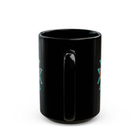Turquoise Western Aztec Gem Illustration Black Mug