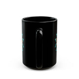 Turquoise Western Aztec Gem Illustration Black Mug