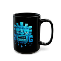 Tlaloc Rain God Blue Mask Glyph Style Black Mug
