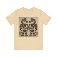 Twin Tribal Harmony Glyph Symmetrical Design Unisex T-Shirt