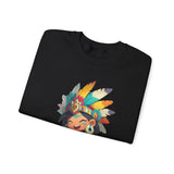 Aztec Chibi Girl with Jaguar Cub Warrior Culture Unisex Sweatshirt