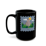 Stamp Tikal Guatemala Black Mug