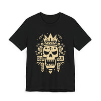 Ah Puch Skull Crown Mayan Glyph Style Unisex T-Shirt
