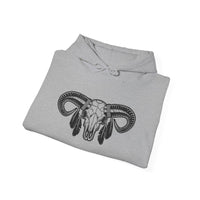 Aztec Western Bull Skull Longhorn Illustration Unisex Hoodie