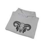 Aztec Western Bull Skull Longhorn Illustration Unisex Hoodie