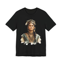 Inca Warrior Woman Watercolor Portrait and Tribal Jewelry Unisex T-Shirt