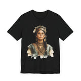 Inca Warrior Woman Watercolor Portrait and Tribal Jewelry Unisex T-Shirt