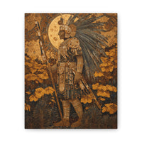 Golden Aztec Warrior Ceremony Canvas
