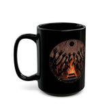 Sacred Fire Tribal Ceremony Glyph Style Black Mug