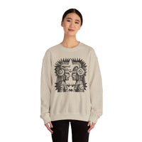 Mirrored Aztec Warriors in Glyph Style Unisex Sweatshirt