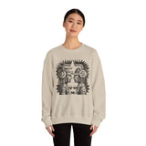 Mirrored Aztec Warriors in Glyph Style Unisex Sweatshirt