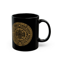 Mayan Calendar Illustration Black Mug