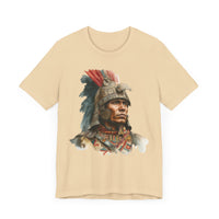 Inca Warrior Watercolor Art and Tribal Pattern Unisex T-Shirt