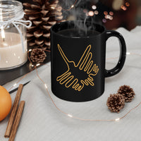 Nazca Lines Style Bird Black Mug