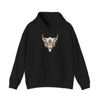 Sacred Floral Cow Skull Mandala Illustration Unisex Hoodie