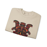 Aztec Fire Warrior Mask Unisex Sweatshirt