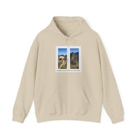 Funny Llama at the Window with Machu Picchu View Unisex Hoodie