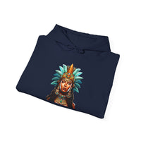 Aztec Royal Warrior Queen Portrait Illustration Unisex Hoodie
