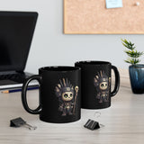 Dark Inca Shaman Spirit Skull Black Mug