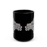 Quetzalcóatl Serpent Head Illustration Black Mug