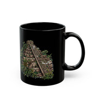 Mayan Jungle Pyramid Ruins Graphic Black Mug