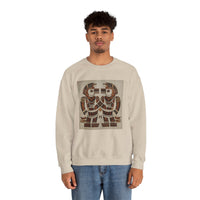Twin Tribal Harmony Glyph Symmetrical Design Unisex Sweatshirt