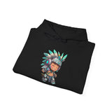 Cyber Aztec Chibi Warrior Neon Style Unisex Hoodie