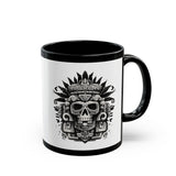 Ah Puch Death God Petroglyph Skull Black Mug
