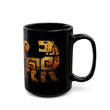 Aztec Jaguar Warrior Glyph Symbol Black Mug