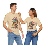 Chibi Aztec Warrior and Jaguar Cub Cartoon Unisex T-Shirt
