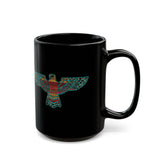 Aztec Free Bird Illustration Black Mug