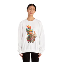 Chibi Inca Warrior Riding Llama Cartoon Unisex Sweatshirt