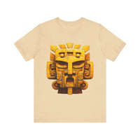 Golden Warrior Mask Andean Glyph Style Unisex T-Shirt