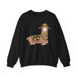 Resting Alpaca In Traditional Ornaments Unisex Sweatshirt