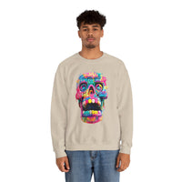 Neon Graffiti Mayan Skull Cartoon Style Unisex Sweatshirt