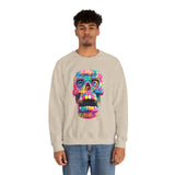 Neon Graffiti Mayan Skull Cartoon Style Unisex Sweatshirt