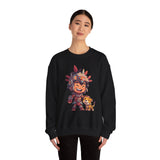Chibi Aztec Warrior with Jaguar Cub Cartoon History Unisex Sweatshirt