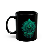 Quetzalcoatl Feathered Serpent God Dark Portrait Black Mug