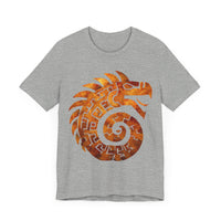 Spiral Quetzalcoatl Feathered Serpent Glyph Style Unisex T-Shirt