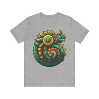 Colorful Quetzalcoatl Sun Serpent Glyph Style Unisex T-Shirt