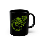 Mayan Aztec Totem Symbol of Iguana Black Mug