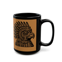Aztec Eagle Pyramid Emblem Black Mug
