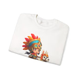 Colorful Chibi Inca Rider and Fluffy Llama Unisex Sweatshirt