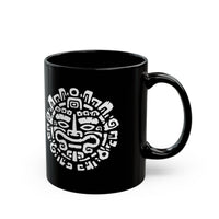 Andean Dual God Symmetry Tribal Glyph Style Black Mug