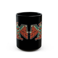 Aztec Solar Eagle Emblem Illustration Black Mug