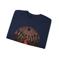 Sacred Fire Tribal Ceremony Glyph Style Unisex Sweatshirt