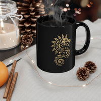 Quetzalcoatl Spiral Serpent Tribal Glyph Black Mug