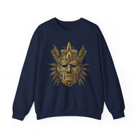 Aztec Golden Feather Headdress Mask Unisex Sweatshirt