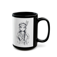 Inca Warrior Girl Bold Andean Spirit Design Black Mug