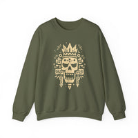Ah Puch Skull Crown Mayan Glyph Style Unisex Sweatshirt